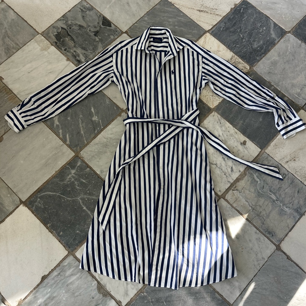 Polo Ralph Lauren long striped dress with belt